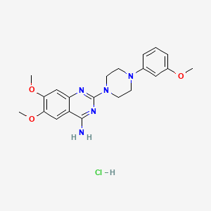 molecular formula C21H26ClN5O3 B12747493 4-Quinazolinamine, 6,7-dimethoxy-2-(4-(3-methoxyphenyl)-1-piperazinyl)-, monohydrochloride CAS No. 132764-66-0