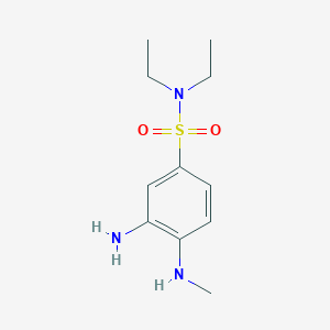 molecular formula C11H19N3O2S B1274752 3-amino-N,N-diethyl-4-(methylamino)benzenesulfonamide CAS No. 49804-44-6
