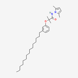molecular formula C31H50N2O2 B12747590 Propanamide, N-(2,5-dimethyl-1H-pyrrol-1-yl)-2-methyl-2-(3-pentadecylphenoxy)- CAS No. 124237-32-7