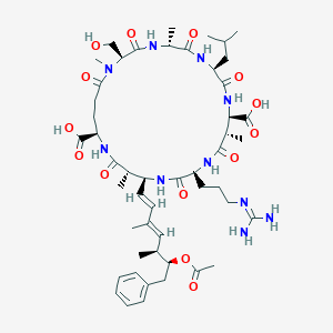 molecular formula C50H76N10O14 B127476 Admaadda-MS-M-LR CAS No. 141634-77-7