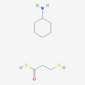 molecular formula C9H19NOS2 B12747610 Cyclohexyl beta-mercaptothiolpropionate CAS No. 109795-71-3