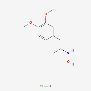 molecular formula C11H18ClNO3 B12747620 dl-1-(3,4-Dimethoxyphenyl)-2-hydroxyaminopropane hydrochloride CAS No. 91340-74-8