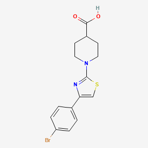 molecular formula C15H15BrN2O2S B1274766 1-(4-(4-溴苯基)噻唑-2-基)哌啶-4-甲酸 CAS No. 296899-02-0