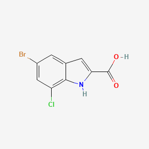 molecular formula C9H5BrClNO2 B1274768 5-bromo-7-chloro-1H-indole-2-carboxylic Acid CAS No. 383132-31-8