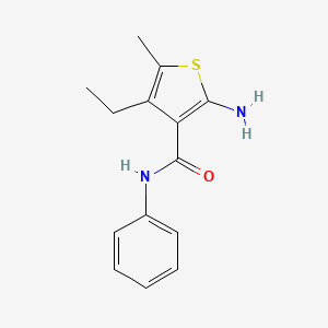 B1274773 2-amino-4-ethyl-5-methyl-N-phenylthiophene-3-carboxamide CAS No. 590353-67-6