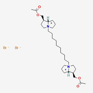 molecular formula C30H54Br2N2O4 B12747888 Trachelanthamidinium, 4,4'-decamethylenebis-, dibromide, diacetate CAS No. 62960-83-2