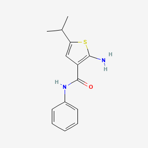 molecular formula C14H16N2OS B1274791 2-amino-5-isopropyl-N-phenylthiophene-3-carboxamide CAS No. 590355-48-9
