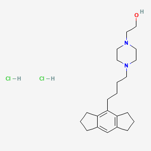 molecular formula C22H36Cl2N2O B12747942 1-Piperazineethanol, 4-(4-(1,2,3,5,6,7-hexahydro-s-indacen-4-yl)butyl)-, dihydrochloride CAS No. 80761-12-2