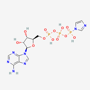 molecular formula C13H18N7O12P3 B12747952 ATP Gammap-imidazolidate CAS No. 81483-81-0