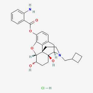 molecular formula C28H33ClN2O5 B12747955 Nalbuphine 3-anthranilate hydrochloride CAS No. 118045-21-9