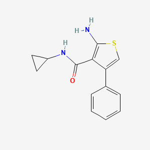 molecular formula C14H14N2OS B1274797 2-氨基-N-环丙基-4-苯基噻吩-3-甲酰胺 CAS No. 590355-70-7