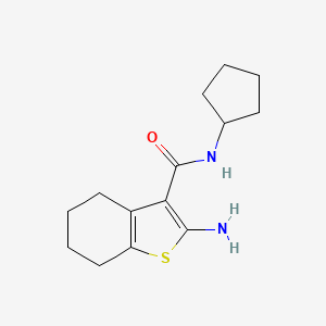 molecular formula C14H20N2OS B1274804 2-amino-N-cyclopentyl-4,5,6,7-tetrahydro-1-benzothiophene-3-carboxamide CAS No. 590356-73-3