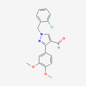 molecular formula C19H17ClN2O3 B1274807 1-(2-氯苄基)-3-(3,4-二甲氧基苯基)-1H-吡唑-4-甲醛 CAS No. 590357-02-1