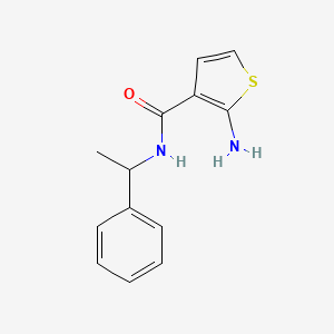 molecular formula C13H14N2OS B1274808 2-amino-N-(1-phenylethyl)thiophene-3-carboxamide CAS No. 590357-10-1