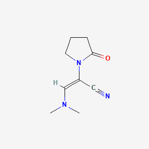 molecular formula C9H13N3O B12748111 alpha-((Dimethylamino)methylene)-2-oxo-1-pyrrolidineacetonitrile CAS No. 92884-69-0