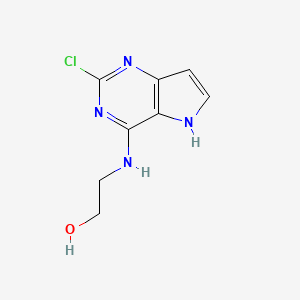 molecular formula C8H9ClN4O B12748126 Ethanol, 2-((2-chloro-5H-pyrrolo(3,2-d)pyrimidin-4-yl)amino)- CAS No. 114684-99-0