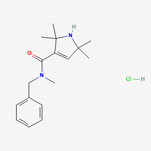 molecular formula C17H25ClN2O B12748163 1H-Pyrrole-3-carboxamide, 2,5-dihydro-N,2,2,5,5-pentamethyl-N-(phenylmethyl)-, monohydrochloride CAS No. 93968-93-5