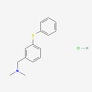molecular formula C15H18ClNS B12748184 Benzenemethanamine, N,N-dimethyl-3-(phenylthio)-, hydrochloride CAS No. 141358-23-8