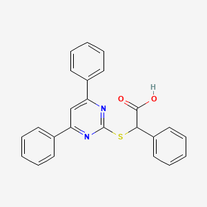molecular formula C24H18N2O2S B12748207 alpha-((4,6-Diphenyl-2-pyrimidinyl)thio)benzeneacetic acid CAS No. 87126-00-9