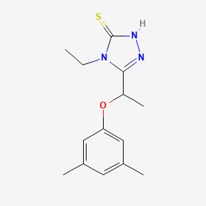 molecular formula C14H19N3OS B1274823 5-[1-(3,5-二甲基苯氧基)乙基]-4-乙基-4H-1,2,4-三唑-3-硫醇 CAS No. 667413-03-8