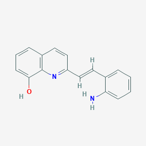 molecular formula C17H14N2O B1274832 2-[(E)-2-(2-Aminophenyl)vinyl]quinolin-8-OL CAS No. 429651-60-5