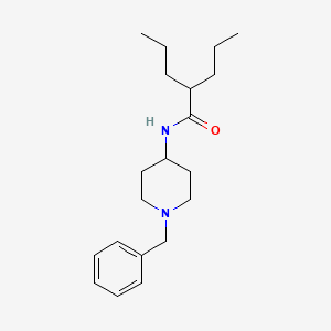 molecular formula C20H32N2O B12748325 Pentanamide, N-(1-(phenylmethyl)-4-piperidinyl)-2-propyl- CAS No. 128960-10-1