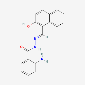 molecular formula C18H15N3O2 B12748361 Benzoic acid, 2-amino-, ((2-hydroxy-1-naphthalenyl)methylene)hydrazide CAS No. 50886-62-9