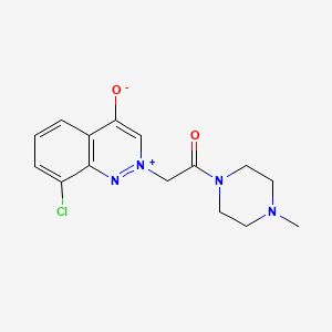 molecular formula C15H17ClN4O2 B12748407 Cinnolinium, 8-chloro-4-hydroxy-2-(2-(4-methyl-1-piperazinyl)-2-oxoethyl)-, inner salt CAS No. 158631-83-5
