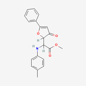 molecular formula C20H19NO4 B12748444 Methyl 2,3-dihydro-alpha-((4-methylphenyl)amino)-3-oxo-5-phenyl-2-furanacetate CAS No. 123784-32-7