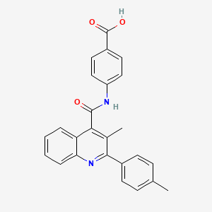 molecular formula C25H20N2O3 B1274845 4-(3-Methyl-2-(p-tolyl)quinoline-4-carboxamido)benzoic acid CAS No. 445027-94-1