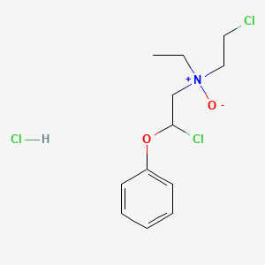 molecular formula C12H18Cl3NO2 B12748548 N-(2-Phenoxyethyl)-bis(2-chloroethyl)amine N-oxide hydrochloride CAS No. 102433-89-6