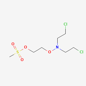 molecular formula C7H15Cl2NO4S B12748668 Ethanol, 2-((bis(2-chloroethyl)amino)oxy)-, methanesulfonate CAS No. 92277-41-3