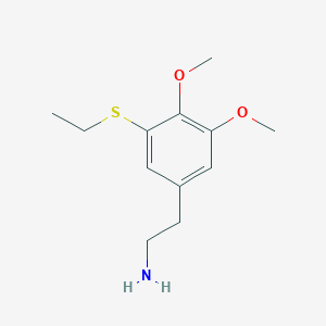 molecular formula C12H19NO2S B12748688 Benzeneethanamine, 3-(ethylthio)-4,5-dimethoxy- CAS No. 90132-35-7