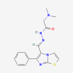 molecular formula C16H17N5OS B12748763 N,N-Dimethylglycine ((6-phenylimidazo(2,1-b)thiazol-5-yl)methylene)hydrazide CAS No. 102410-32-2