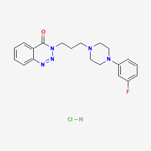 molecular formula C20H23ClFN5O B12748770 1,2,3-Benzotriazin-4(3H)-one, 3-(3-(4-(3-fluorophenyl)-1-piperazinyl)propyl)-, monohydrochloride CAS No. 91532-11-5