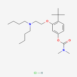 molecular formula C23H41ClN2O3 B12748800 Carbamic acid, dimethyl-, 3-(2-(dibutylamino)ethoxy)-4-(1,1-dimethylethyl)phenyl ester, monohydrochloride CAS No. 118116-08-8