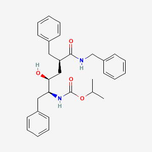 molecular formula C30H36N2O4 B12748808 Carbamic acid, ((1S,2S,4R)-2-hydroxy-5-oxo-1,4-bis(phenylmethyl)-5-((phenylmethyl)amino)pentyl)-, 1,1-dimethylethyl ester CAS No. 126409-25-4