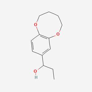 molecular formula C13H18O3 B12748826 alpha-Ethyl-2,3,4,5-tetrahydro-1,6-benzodioxocin-8-methanol CAS No. 137150-47-1