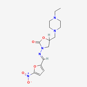 molecular formula C15H21N5O5 B12748834 5-(4-Ethyl-1-piperazinylmethyl)-3-((5-nitro-2-furfurylidene)amino)-2-oxazolidinone CAS No. 93722-20-4