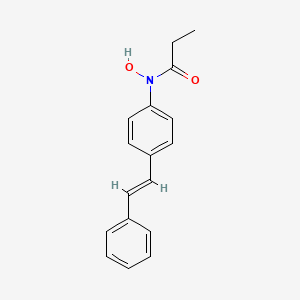 molecular formula C17H17NO2 B12748879 N-Hydroxy-N-propionyl-trans-4-aminostilbene CAS No. 118745-12-3