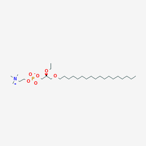 molecular formula C28H60NO6P B12748891 1-o-Octadecyl-2-O-ethylglyceryl-3-phosphorylcholine, (S)- CAS No. 150283-37-7