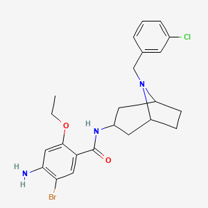 molecular formula C23H27BrClN3O2 B12748896 exo-4-Amino-5-bromo-2-ethoxy-N-(8-(3-chlorobenzyl)-8-azabicyclo(3.2.1)oct-3-yl)benzamide CAS No. 83130-60-3