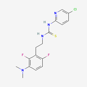 molecular formula C16H17ClF2N4S B12748923 Thiourea, N-(5-chloro-2-pyridinyl)-N'-(2-(3-(dimethylamino)-2,6-difluorophenyl)ethyl)- CAS No. 181305-21-5