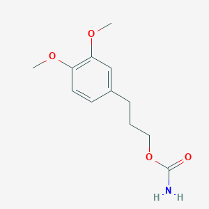molecular formula C12H17NO4 B12748934 Carbamic acid, 3-(3,4-dimethoxyphenyl)propyl ester CAS No. 91645-52-2