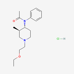 molecular formula C18H29ClN2O2 B12748944 Acetamide, N-(1-(2-ethoxyethyl)-3-methyl-4-piperidinyl)-N-phenyl-, monohydrochloride, trans- CAS No. 126810-23-9
