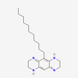 molecular formula C21H34N4 B12748949 Pyrazino(2,3-g)quinoxaline, 1,2,3,6,7,8-hexahydro-5-undecyl- CAS No. 154324-54-6