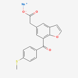 molecular formula C18H13NaO4S B12748987 Tifurac sodium anhydrous CAS No. 514172-76-0