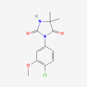molecular formula C12H13ClN2O3 B12749059 Hydantoin, 3-(4-chloro-3-methoxyphenyl)-5,5-dimethyl- CAS No. 92668-54-7