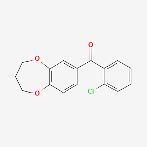 molecular formula C16H13ClO3 B12749085 Methanone, (2-chlorophenyl)(3,4-dihydro-2H-1,5-benzodioxepin-7-yl)- CAS No. 123769-35-7