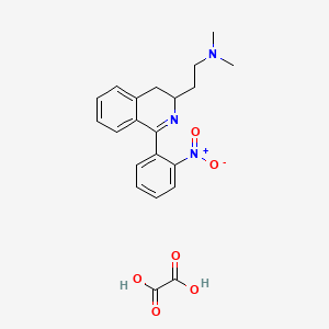 molecular formula C21H23N3O6 B12749097 N,N-dimethyl-2-[1-(2-nitrophenyl)-3,4-dihydroisoquinolin-3-yl]ethanamine;oxalic acid CAS No. 83658-47-3